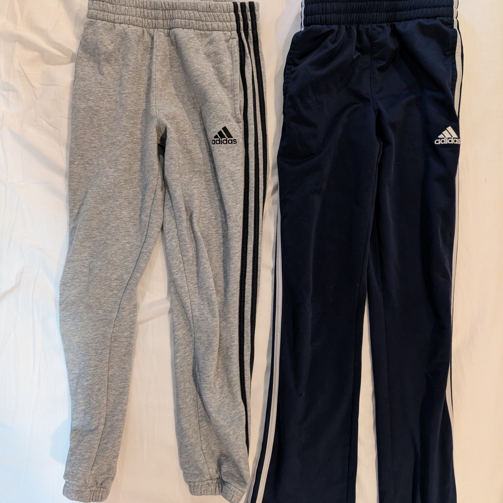 Adidas Kids' Gray and Navy Track Pants